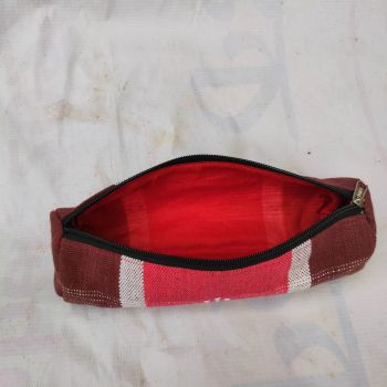 Red Brown Pencil pouch Pure Handmade Products
