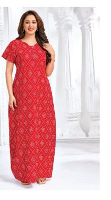 Red Pure Handloom Long Gown From Bengal