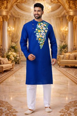 Designer Blue Punjabi Kurta Pajama New Collection From Bengal