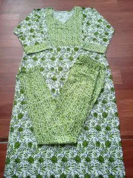 Green Pure Handloom Cotton Kurti From Bengal