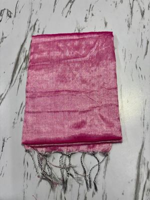 Rose Gold Pure Handloom Tissue Cotton Saree From Bengal