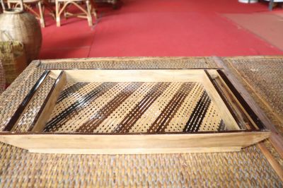Cane & Wood Tray Big