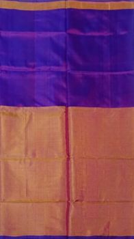Violet Uppada Tissue Silk Saree With Orangish Golden Border