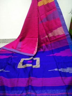 Multi Colour Pure Handloom Silk Cotton Saree From Bengal