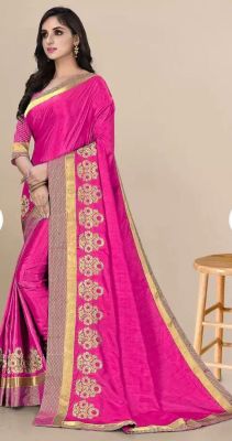 Raspberry Pure Handloom Banarasi Art Silk Saree From Banaras