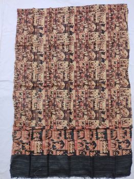 Black , off white & Maroon Tussar ghicha silk dupatta