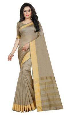 Coffee Pure Handloom Silk Saree From Banaras