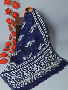 Bagru Hand Block Printed Chanderi Silk Dupatta