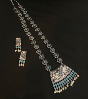 Sky Blue German Silver Oxidised Jewellery