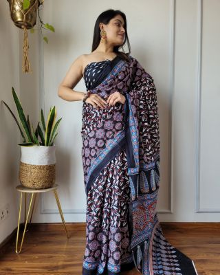 Multi Colour Pure Handloom Mulmul Saree From Bengal