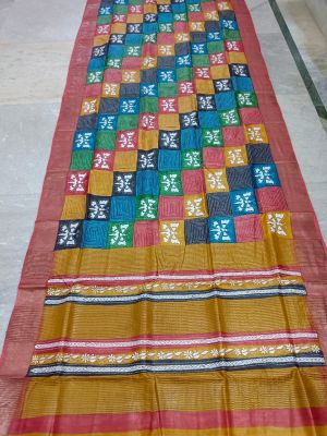 Multi Pure Handloom Kantha Silk Saree From Bengal