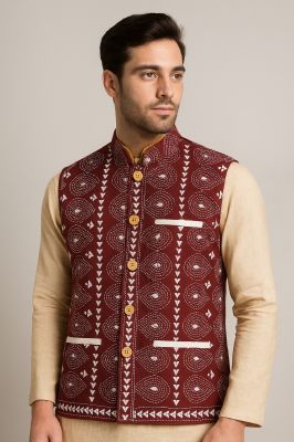 Kantha Hand Stitch Jacket From Bengal