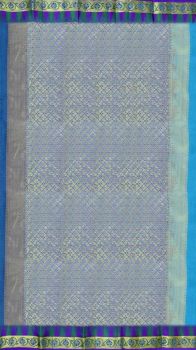 Kanchipuram Saree withPink fancy temple borderwith Self Embossed DesignRich pallu