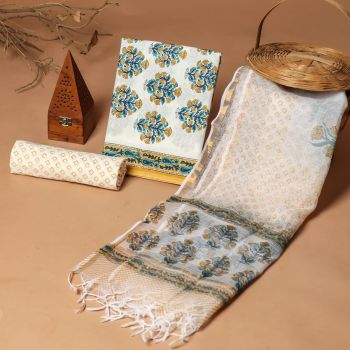 Moon Mist Doria Dupatta Cotton Flower Design suit