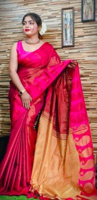 Multi Colour Pure Handloom Tissue Silk Saree From Bengal