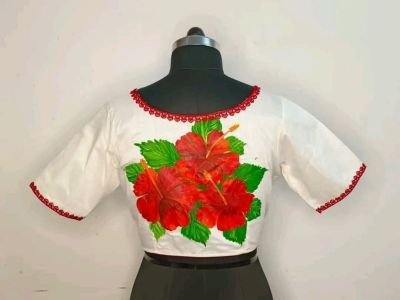 White Pure Handloom Cotton Readymade Blouse From Bengal