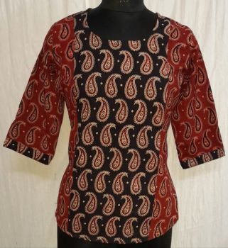 Printed Pure Cotton Ajrakh Short Top