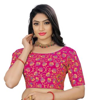 Pink Phantom Silk Cording Work Blouse