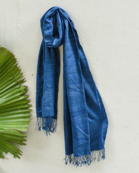 Blue Eri Silk Stole Natural Dyed From Assam