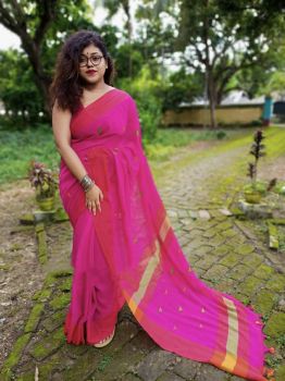 Cotton borfi buti saree
