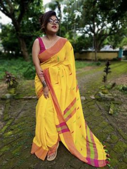 Cotton borfi buti saree