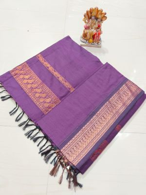 Purple Pure Handloom Gadwal Saree From Bengal