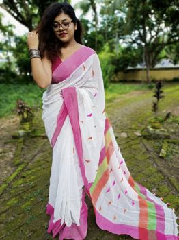 Cotton borfi buti saree