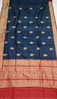 Cloud Burst Dupion Silk Saree From Banaras