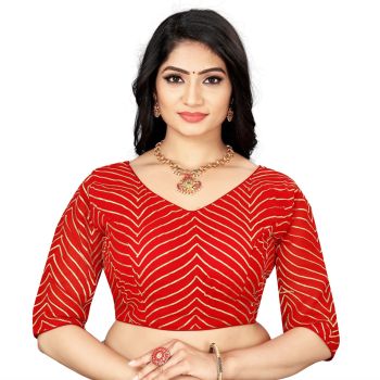 Red Georgette Fabric With Embroidery Blouse