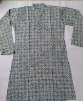 Storm Grey Pure Handloom Cotton Kurta From Bengal