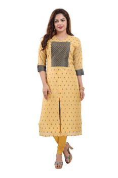 Yellow casual party wear kurti