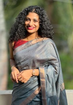Grey Pure Handloom Crafted Kota Silk Saree From Bhagalpur