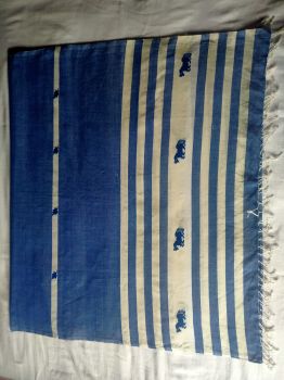 Blue White Pure Handloom cotton stole