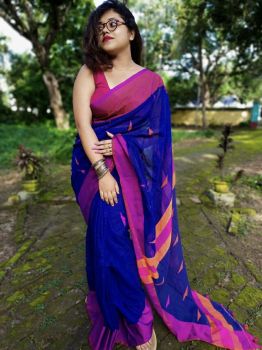 Cotton borfi buti saree