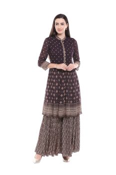 Chinese print skirt set
