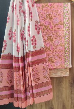 kalpesh Petite Orchid Printed Suit With Flower Design Dupatta