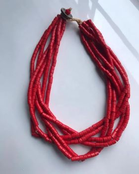 Red Tribal Naga Beads Jewellery