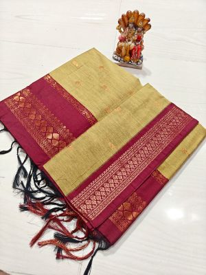 Brown Pure Handloom Gadwal Saree From Bengal