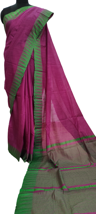 Magenta Handcrafted Kota Silk Saree