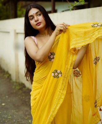 Yellow Pure Handloom Mulmul Cotton Saree From Bengal