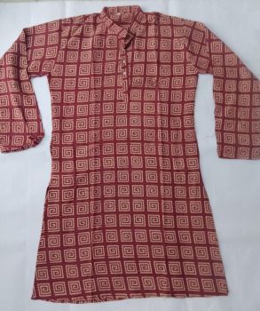 Dusty Rose Pure Handloom Cotton Kurta From Bengal
