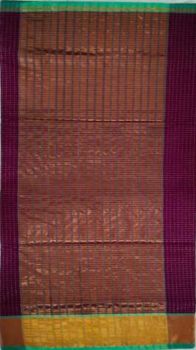Purple Pink & Green Venkatagiri Cotton Saree