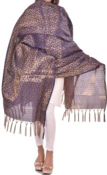 Purple Art Silk Printed Dupatta