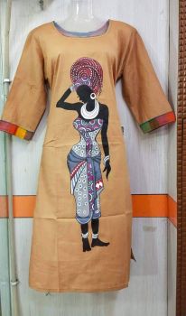 Beige Colour pure handloom ladies kurti from Bengal