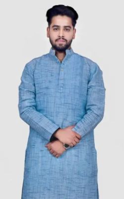 Men Cotton Blend Kurta Pyjama Set
