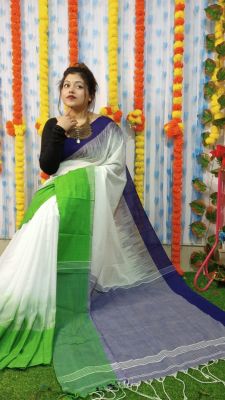 Multi Colour Pure Handloom Cotton Saree From Bengal