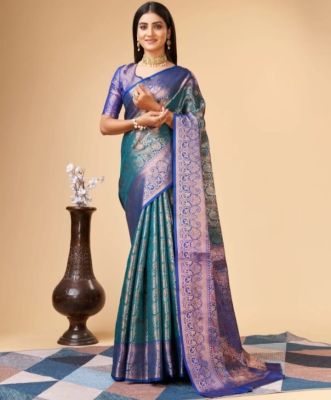 Multi Colour Pure Handloom Banarasi Silk Saree From Banaras