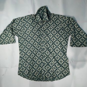 Dark Slate Grey Pure Handloom Cotton Shirt From Bengal