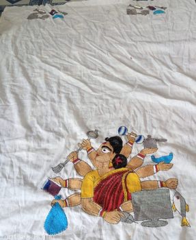 White Colour pure handloom Blouse Material from Bengal