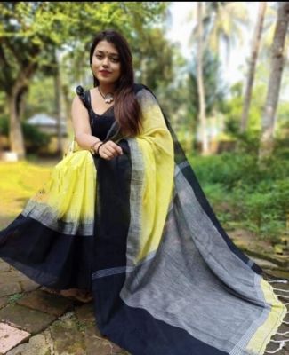 Multi Colour Pure Handloom Cotton Saree From Bengal